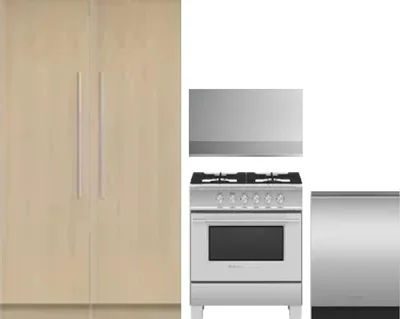 5 Piece Package Includes Refrigerator, Freezer, Range, Hood And Dishwasher